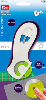 610474 PRYM Love Раскройный нож, Ø45мм, высококачественная сталь/пластик, фиолетовый/белый