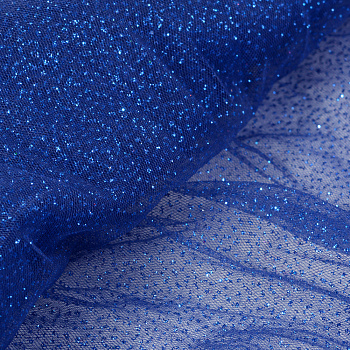 Фатин с блестками арт.1624-85 шир.150см 100% полиэстер цв.т.синий рул.15м