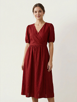 Ткань хлопок искусственный крэш 130г/м² 100%полиэстер 150 см арт.TBY.KR.86 86 красный 25 м