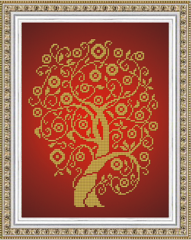Набор для вышивания бисером СЛАВЯНОЧКА арт. НК-4026 Дерево Изобилия 20х26,5 см
