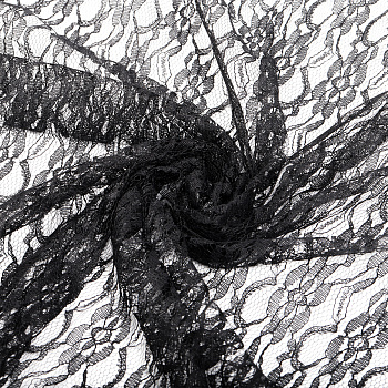 Кружевная ткань гипюр арт.TBY.M0187 шир.150см 35 г/м² цв.черный уп.45м