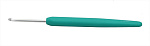 30903 Knit Pro Крючок для вязания с эргономичной ручкой Waves 2,5мм, алюминий, серебристый/нефритовый