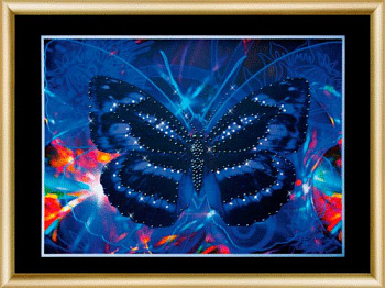 Набор ЧМ арт. КС-171 для изготовления картины со стразами Ночная бабочка 30,3x42 см