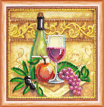 Набор для вышивания бисером АБРИС АРТ арт. AM-126 Вино и виноград 15х15 см