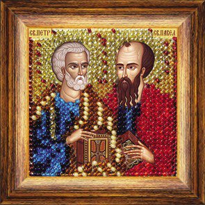 Рисунок на ткани ВЫШИВАЛЬНАЯ МОЗАИКА арт. 4081 Икона Св.Апостолы Петр и Павел 6,5х6,5 см