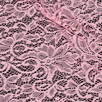 Кружевная ткань (гипюр) с кордом арт.TBY.3036 шир.150см 130 г/м² цв.135 розовый уп.22,86м