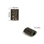 Наконечник для шнура металл TBY OR.6660-0087 (10,3х14,5мм, отв.4мм) цв. мат.черный никель уп. 50шт