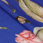 Ткань шелк Армани креп 90 г/м² 97% полиэстер, 3% лайкра шир.148 см арт.T.0028.7 цв.07 синий рул.25м