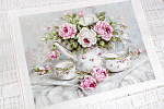 Набор для вышивания LUCA-S арт. BA2317 Чайный сервиз и розы 48х35 см