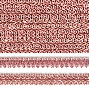 Тесьма Шанель плетеная TBY шир.12мм 0384-0016 цв.S070 грязно-розовый уп.18,28м