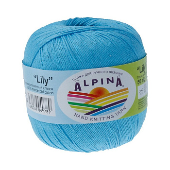 Пряжа ALPINA LILY (100% мерсеризованный хлопок) 10х50 г/175 м цв.502 яр.голубой