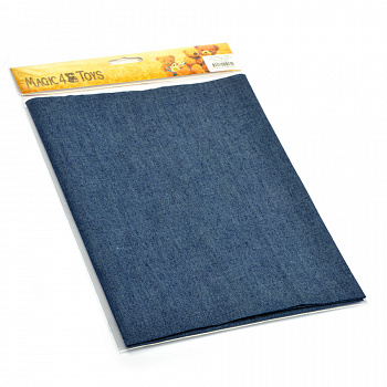 Ткань джинс FD 003/2 однотонная, тонкая КЛ.25924 (40%п/э, 60%х/б) 50х50см цв.т.синий