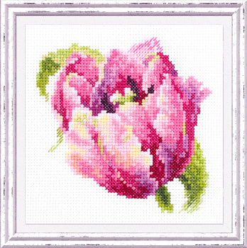 Набор для вышивания ЧУДЕСНАЯ ИГЛА арт.150-013 Розовый тюльпан 11х11 см
