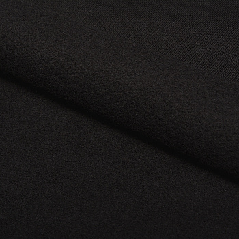 Ткань трикотаж Футер 2х нитка начес с лайкрой 190г опененд 100+100см черный уп.6м