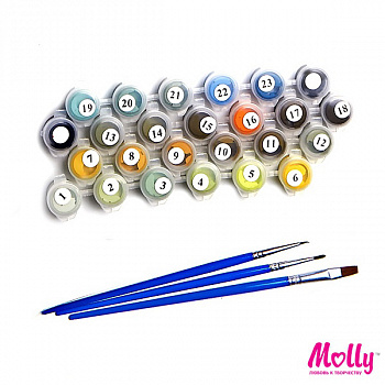 Картина по номерам с цветной схемой на холсте Molly арт.KK0040 Натюрморт с белыми пионами (23 цвета) 30х40 см