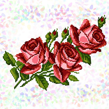 Флизелин водорастворимый с рисунком CONFETTI арт. K337 Букет роз