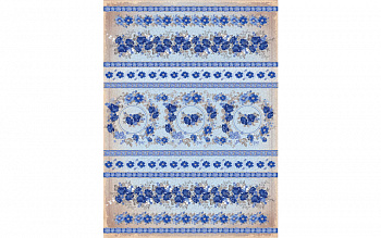 Рисовая бумага для декупажа Craft Premier арт.CPD0563 Синие цветы полоски A3, 25 г/м²