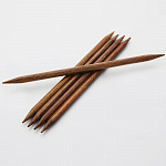 31033 Knit Pro Спицы чулочные для вязания Ginger 7мм/20см дерево, коричневый, 5шт