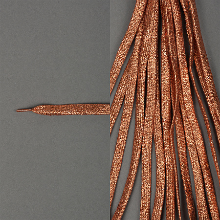 Шнурки плоские металлизированые 10мм 100см цв.персиковый МХ-315 (10 пар)