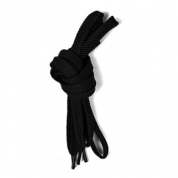 Шнурки плоские 10-12мм турецкое плетение дл.120см цв. черный (10 компл)