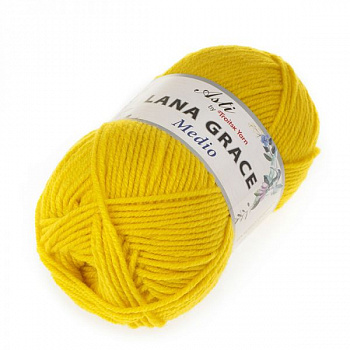 Пряжа для вязания ТРО LANA GRACE Medio (25% мериносовая шерсть, 75% акрил супер софт) 5х100г/170м цв.0123 холодный желтый