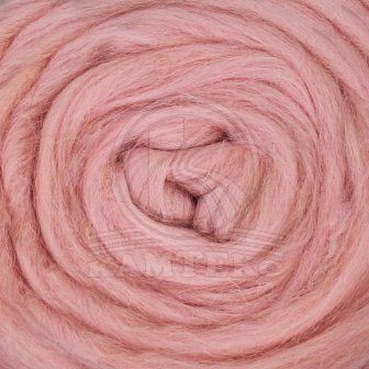 Шерсть для валяния КАМТ Кардочес (100% шерсть п/т) 1х100г цв.292 розовый кварц