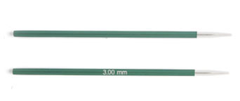 47528 Knit Pro Спицы съемные для вязания Zing 3мм для длины тросика 20см, алюминий, нефритовый, 2шт