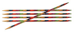 20108 Knit Pro Спицы чулочные для вязания Symfonie 3,75мм/20см, дерево, многоцветный, 5шт