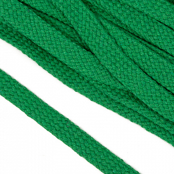Шнур плоский х/б 15мм турецкое плетение цв.018 св.зелёный уп.25 м