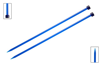 51196 Knit Pro Спицы прямые для вязания Trendz 6,5мм/30см, акрил, синий, 2шт