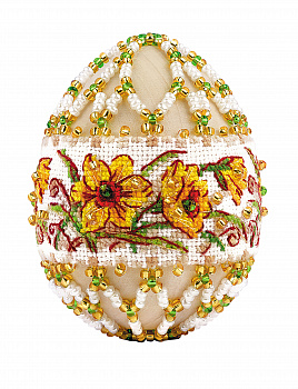 Набор для бисероплетения РИОЛИС арт.В220 Яйцо пасхальное Нарциссы 6,5х5 см