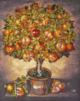 Набор для вышивания бисером АБРИС АРТ арт. AB-475 Гранатовое дерево 31х39 см