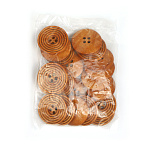 Пуговицы деревянные TBY.R503 цв.светло-коричневый 60L-38мм, 4 прокола, 20 шт