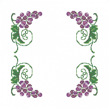 Набор для вышивки КАРОЛИНКА арт. ККСН-006(хб) Виноградная лоза 45х45 см