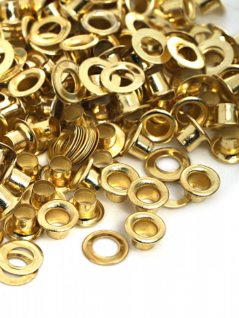 Люверсы сталь TBY.2552 №1,7 (Ø 3мм, h 3,7мм) цв. золото уп. 1000шт