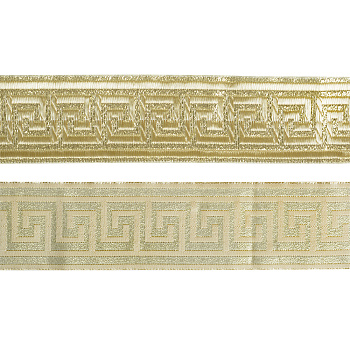 Лента отделочная жаккардовая арт.TBY.1906-4 шир.50 мм цв.золото уп.8,2 м