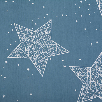 Ткань сатин Звезды, 78-2KLNС (А), 120г/м², 100% хлопок, шир.220см, цв.серый уп.3м