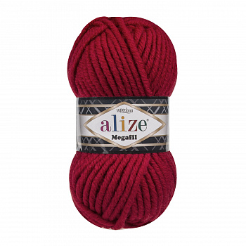 Пряжа для вязания Ализе Superlana Megafil (25% шерсть, 75% акрил) 5х100г/55м цв.056 красный
