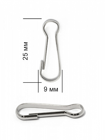 Карабин проволочный ТВ.JX5577 сталь 25мм уп. 50шт