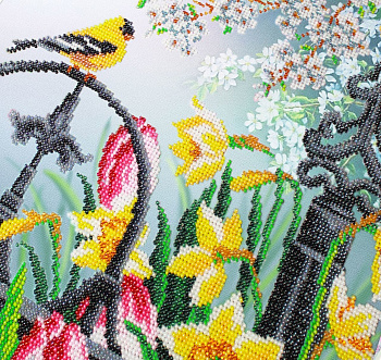 Набор для вышивания бисером ПАУТИНКА арт.Б-1296 Цветы весны 28х38 см
