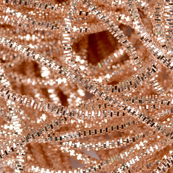 Канитель трунцал мягкая, фигурная арт.KAN/MN1-05 глянец, цв.розовое золото уп.100 г