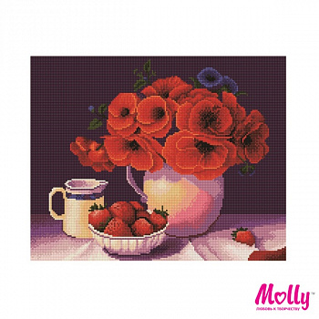 Картины мозаикой Molly арт.GJ993 Красный акцент (35 Цветов) 40х50 см
