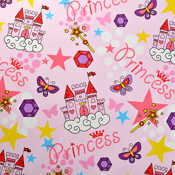 Ткань ранфорс Принцессы, арт.FD-G-10880-4, 100% хлопок, шир.240см, цв.розовый, уп.10м