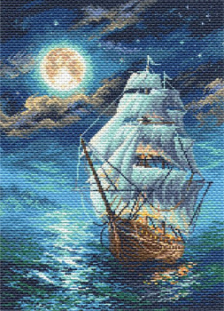 Рисунок на канве МАТРЕНИН ПОСАД арт.37х49 - 1683 Ночной морской пейзаж