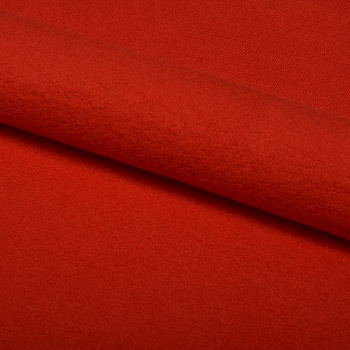 Ткань трикотаж Футер 2х нитка начес с лайкрой 190г опененд 100+100см красный 18-1763 уп.6м