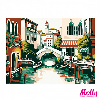 Картины по номерам Molly арт.KH0029/1 Старинный мостик (10 Цветов) 15х20 см