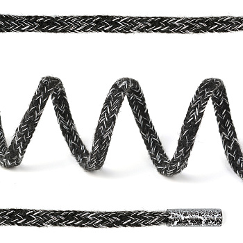 Шнурки TBY декоративные плоские 05мм 130см арт.SLF034 цв.черный/белый уп.10шт