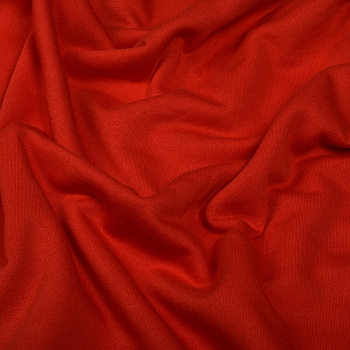 Ткань трикотаж Футер 2х нитка начес с лайкрой 190г опененд 100+100см красный 18-1763 уп.6м