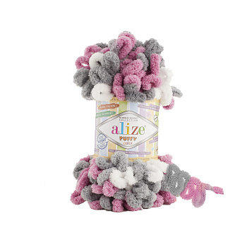 Пряжа для вязания Ализе Puffy color (100% микрополиэстер) 5х100г/9м цв.6070
