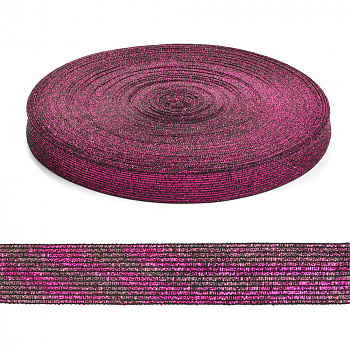 Тесьма вязаная окантовочная 22мм арт.001-22 цв.313S люрекс фиолетовый